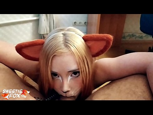 ❤️ Kitsune inomedza mboro uye nekukandira mumuromo make ☑  ❌